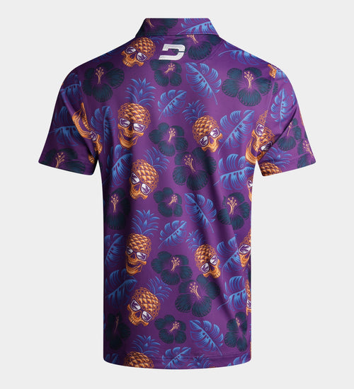 PINEAPPLE SKULLZ POLO - PURPLE