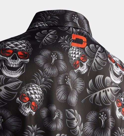 PINEAPPLE SKULLZ POLO - BLACK/ ORANGE