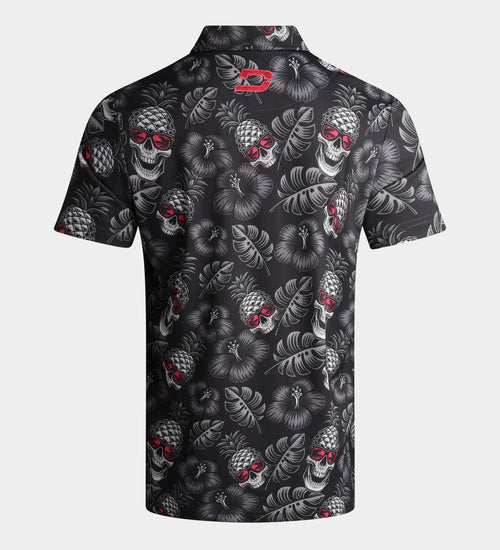 PINEAPPLE SKULLZ POLO - BLACK / PINK