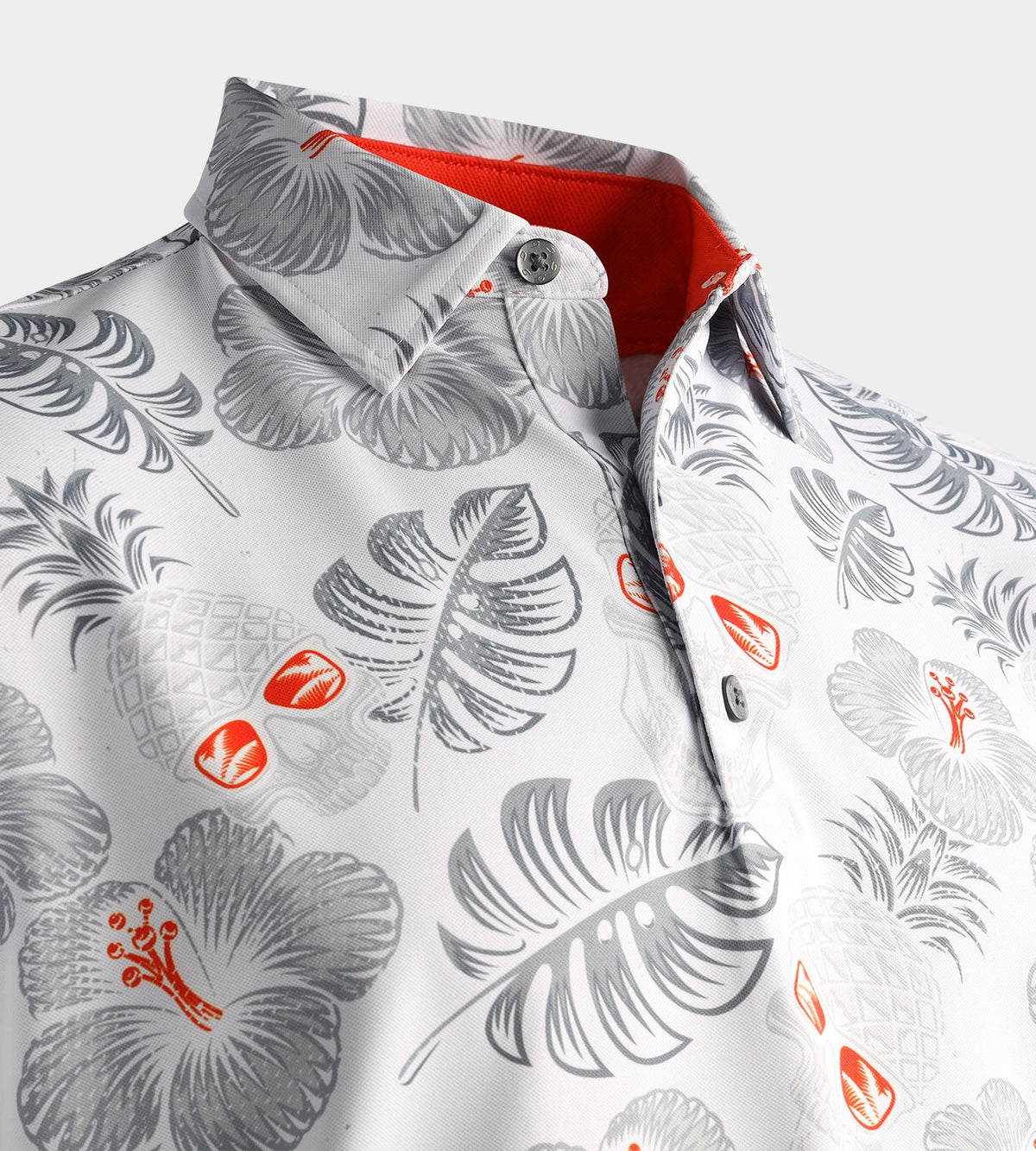 PINEAPPLE SKULLZ POLO - WHITE / ORANGE