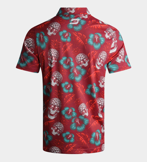 PINEAPPLE SKULLZ POLO - RED