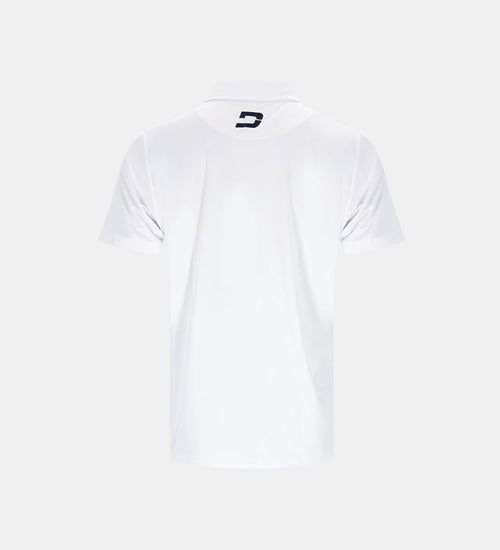 KIDS STRIPE PERFORMANCE POLO - WHITE