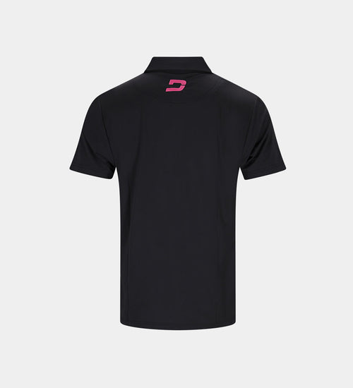 KIDS STRIPE PERFORMANCE POLO - BLACK