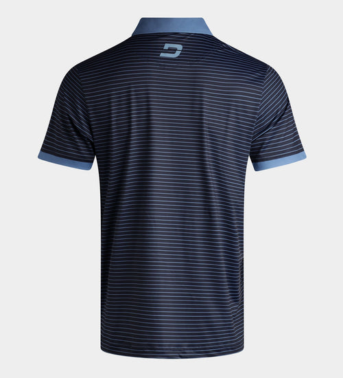 STRIPE PIQUE POLO - NAVY