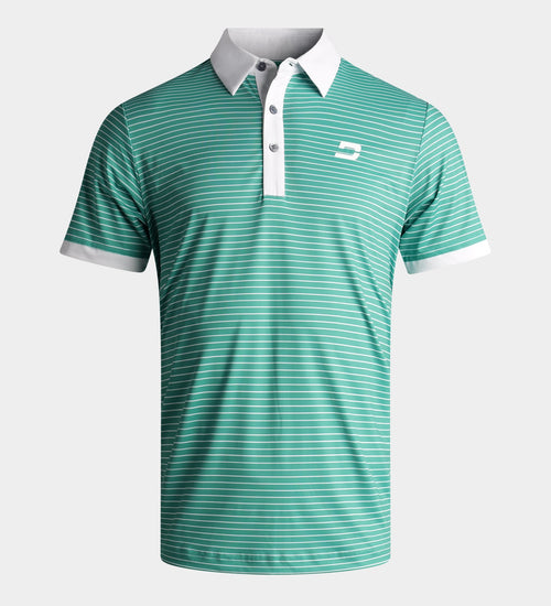 STRIPE PIQUE POLO - GREEN
