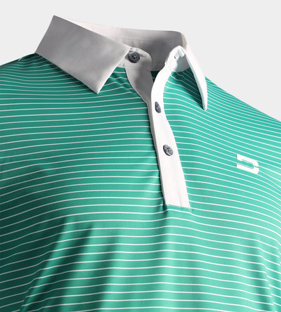 STRIPE PIQUE POLO - GREEN