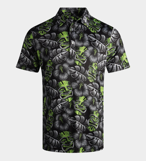 TIKI POLO - BLACK / LIME