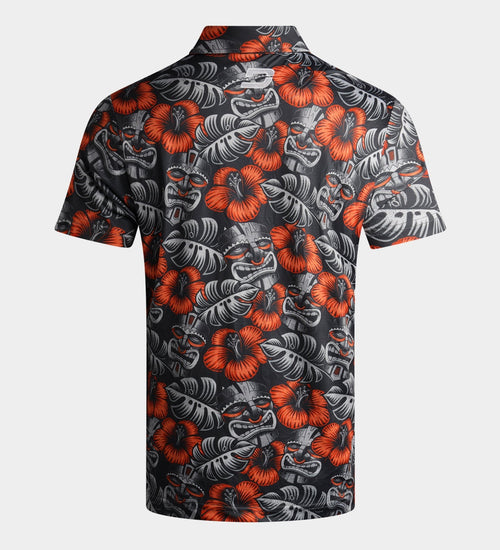 TIKI POLO - CHARCOAL / ORANGE