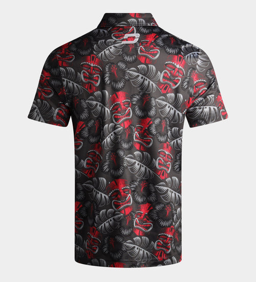 TIKI POLO - CHARCOAL / RED