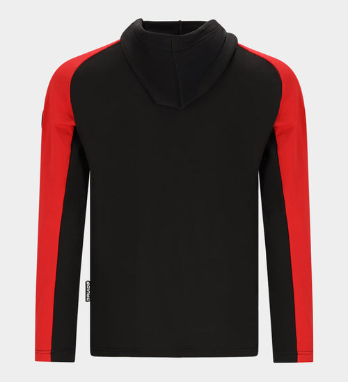 TWO TONE HOODIE 2.0 - BLACK / RED