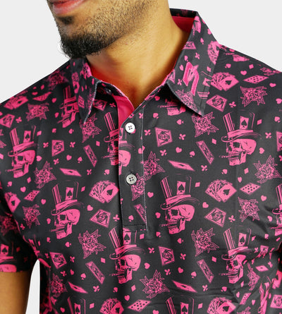 BLACKJACK POLO - BLACK / PINK