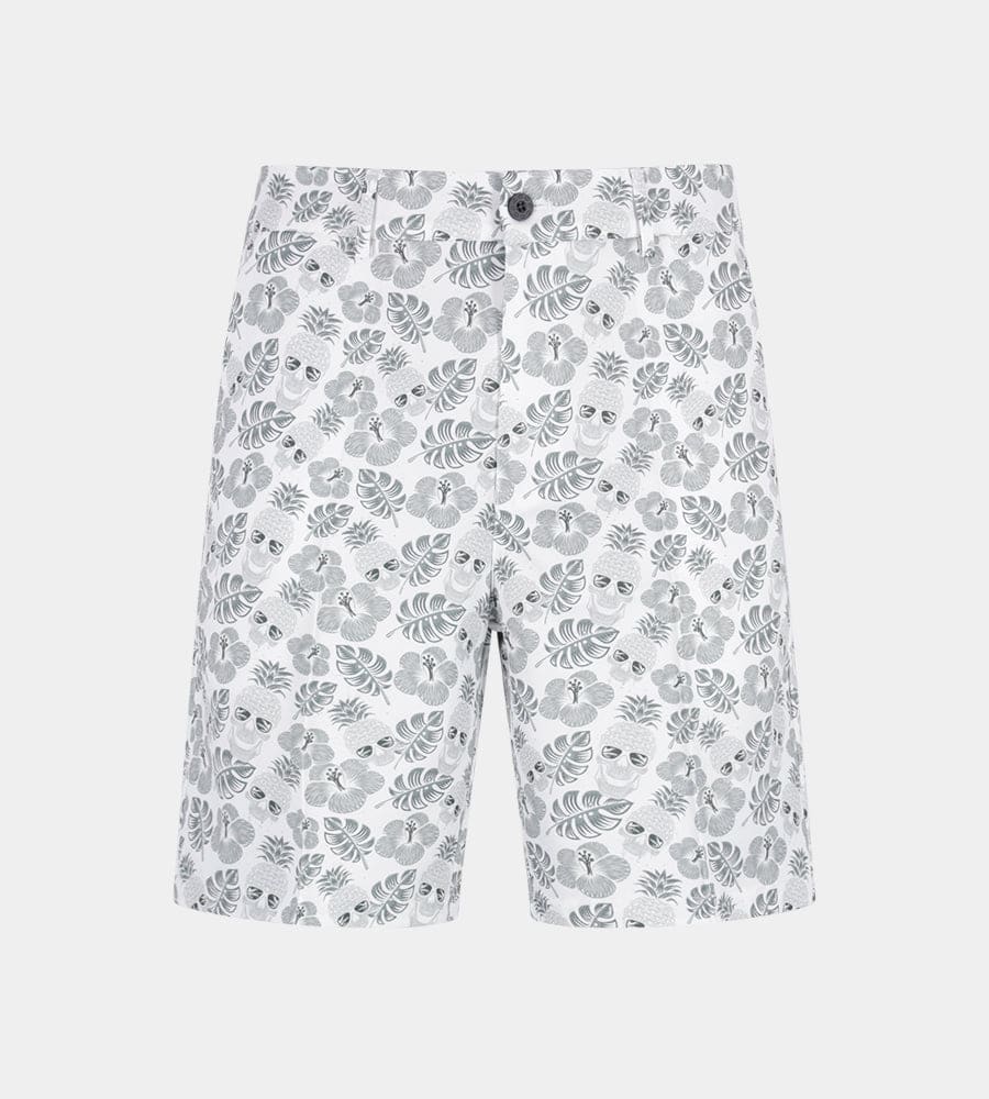 CLIMA PINEAPPLE SKULLZ SHORTS - WHITE
