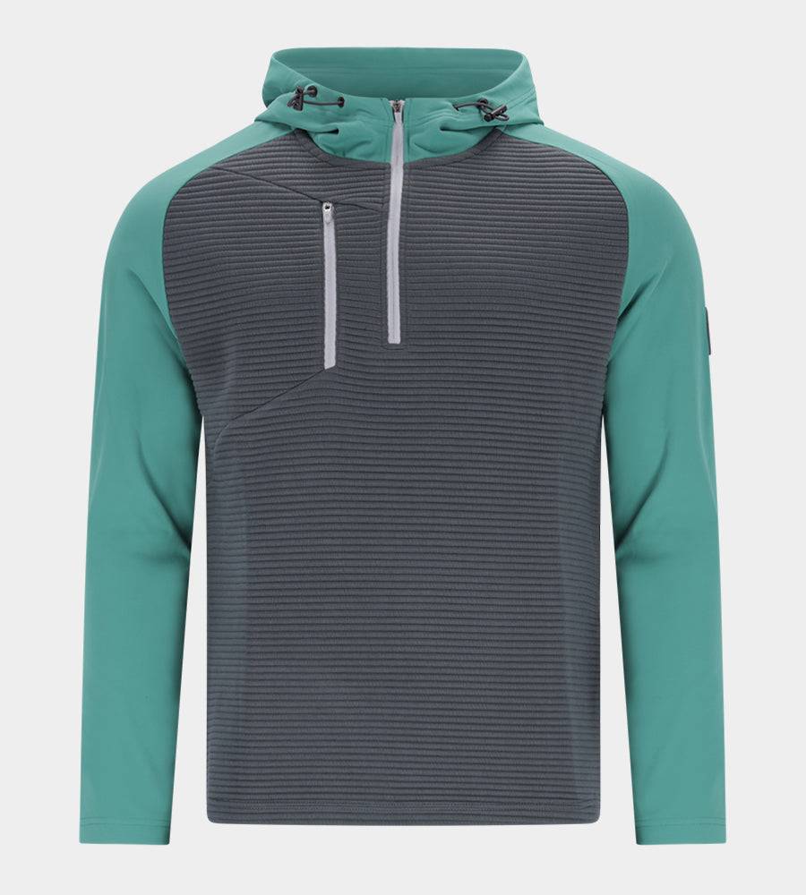 CONTRAST HOODIE - GREEN / CHARCOAL