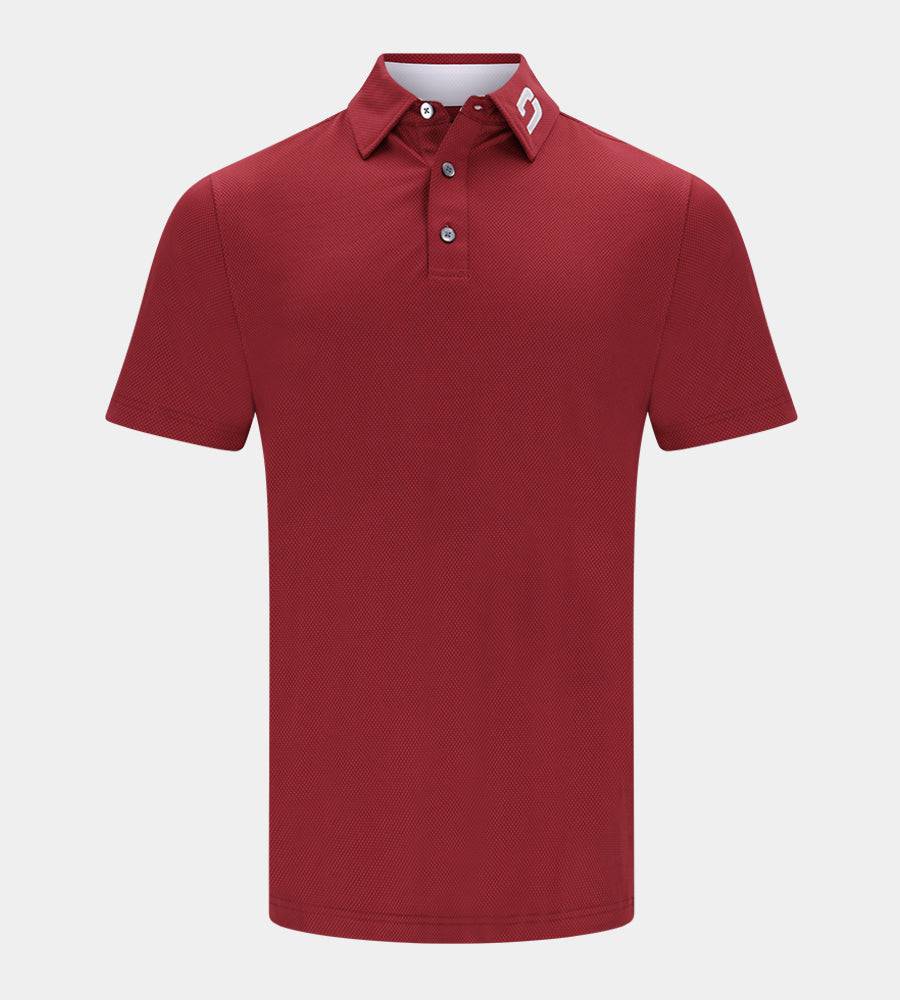 HONEYCOMB POLO - BURGUNDY