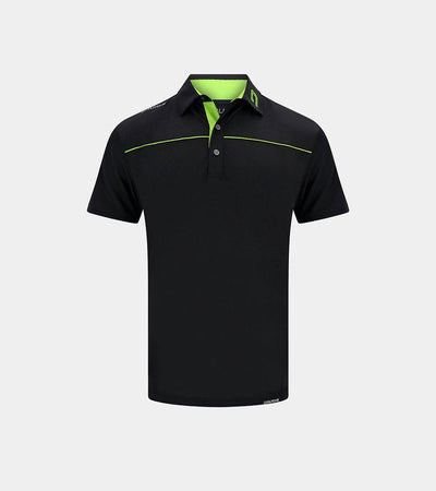 KIDS BLOCK PIQUE POLO BLACK LIME