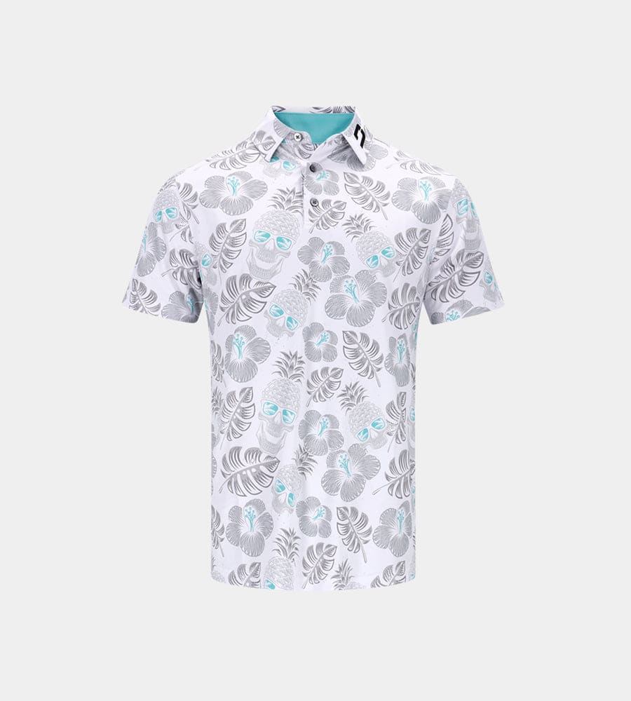 KIDS PINEAPPLE SKULLS POLO - WHITE