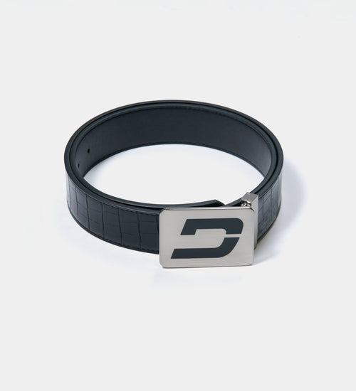 MEN'S CROC GOLF LEATHER BELT - BLACK (ONE SIZE FITS ALL)