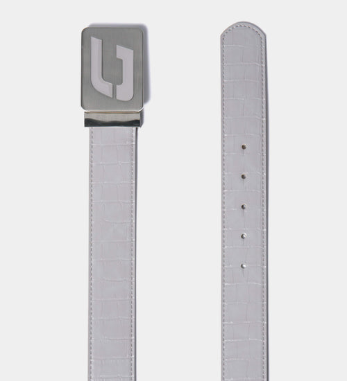 MEN'S CROC GOLF LEATHER BELT - GREY (ONE SIZE FITS ALL)