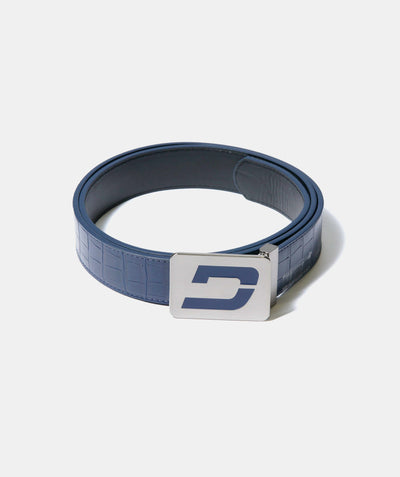 MEN'S CROC GOLF LEATHER BELT - NAVY (ONE SIZE FITS ALL)