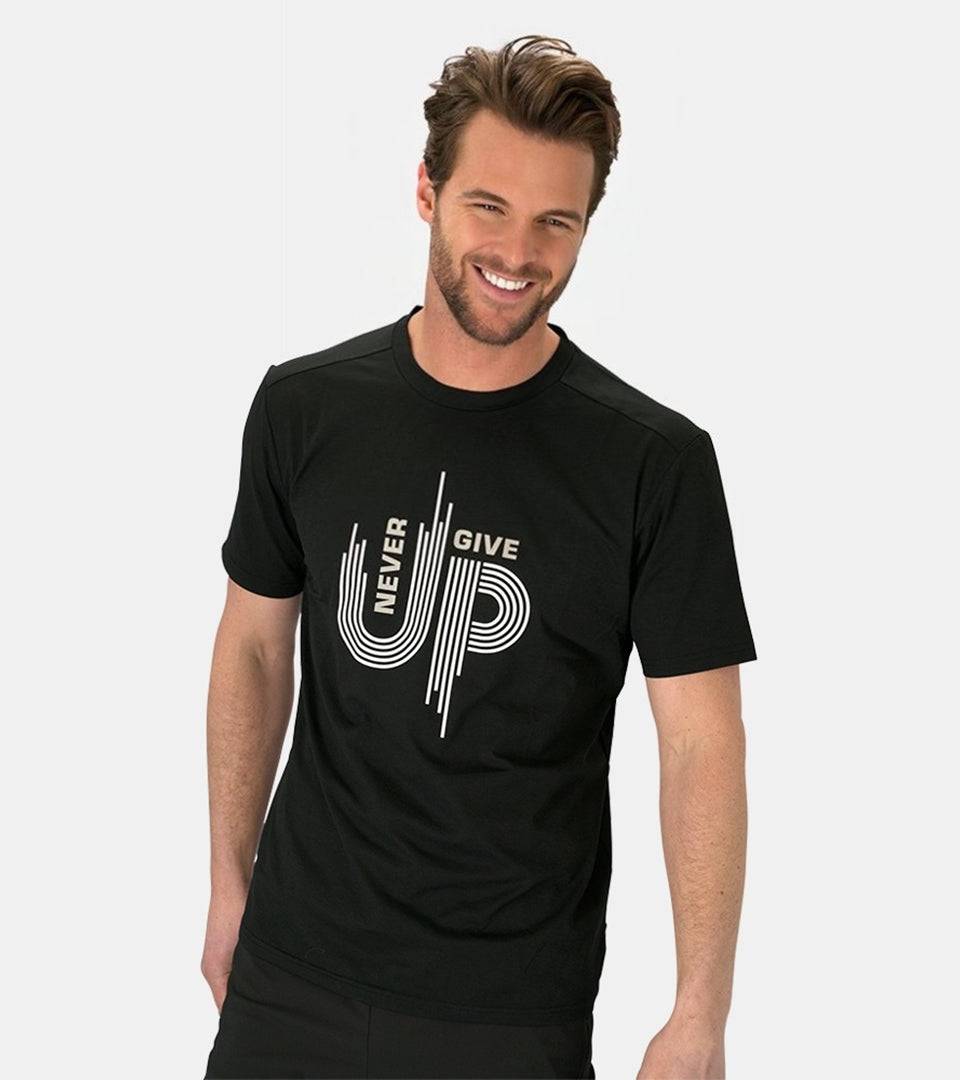 MEN'S NEVER GIVE UP T-SHIRT - BLACK