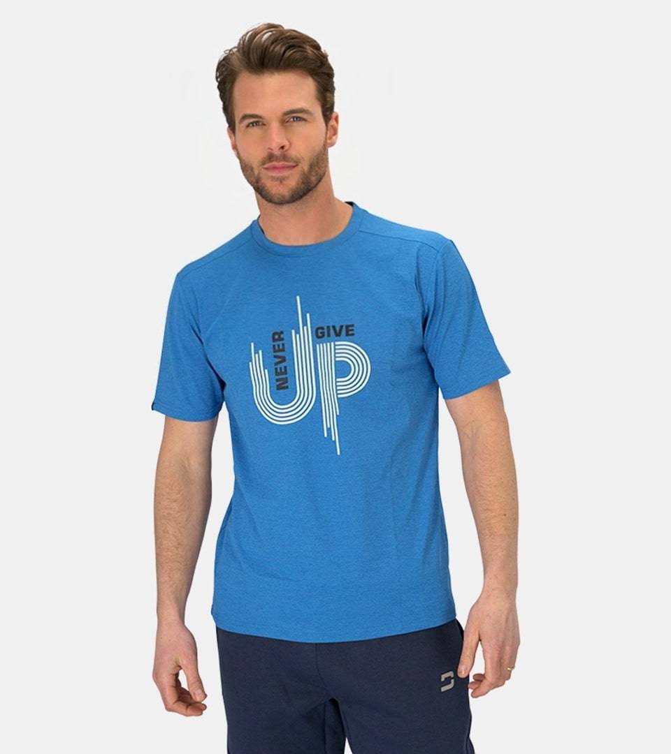 MEN'S NEVER GIVE UP T-SHIRT - BLUE