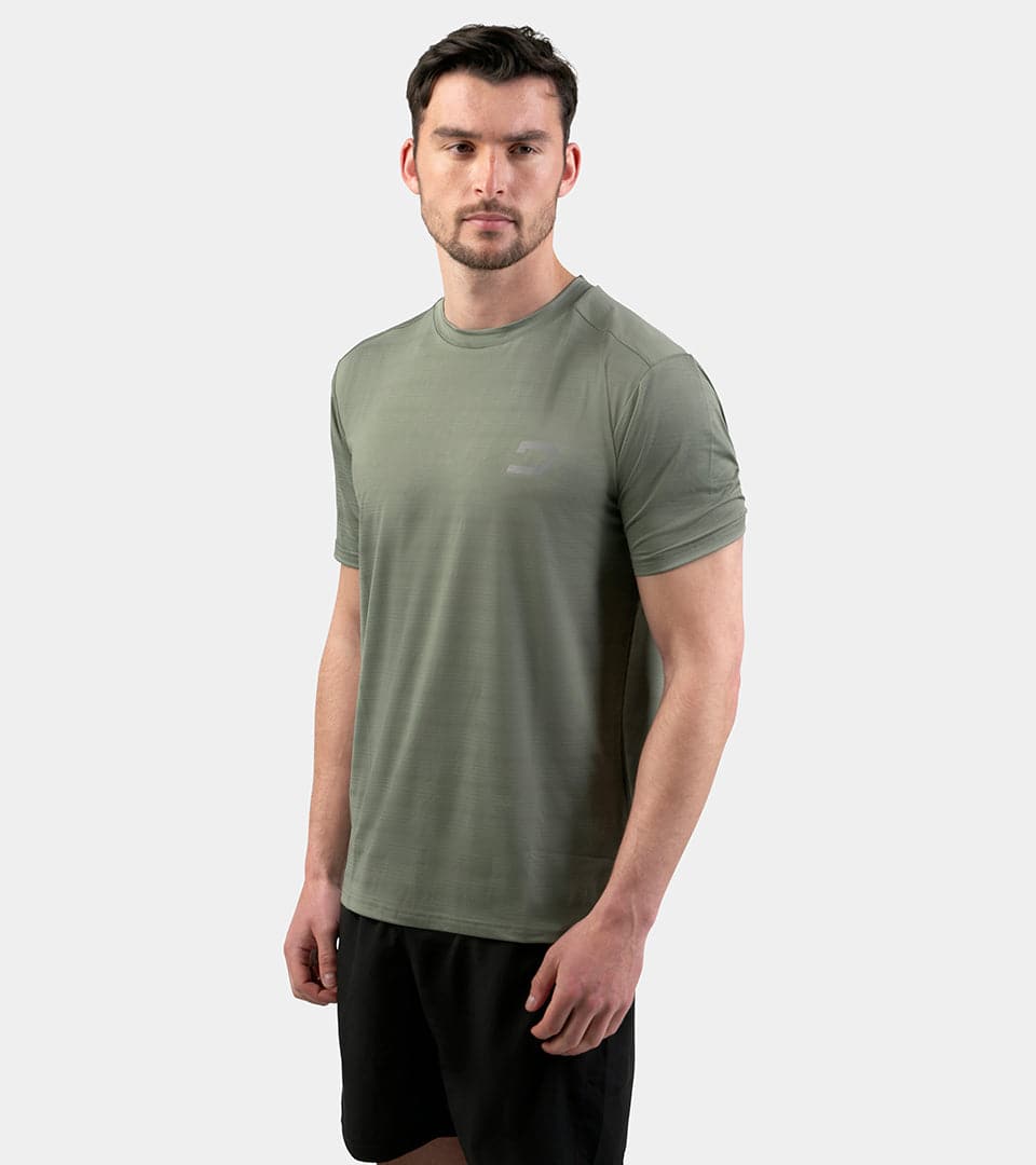 MEN'S PERFORATED SPORTS T-SHIRT - KHAKI