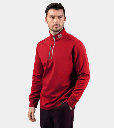 MEN'S ULTRA BLEND GOLF MIDLAYER 1/4 ZIP - RED