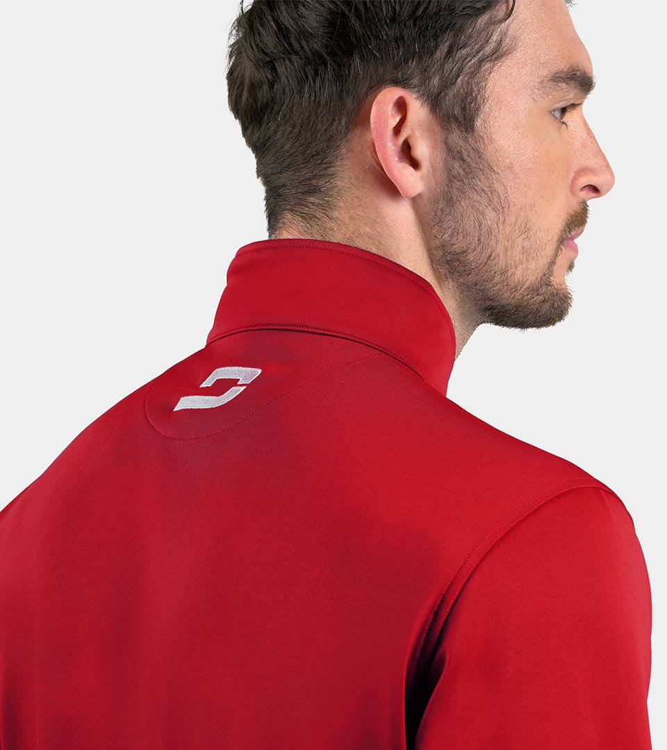 MEN'S ULTRA BLEND GOLF MIDLAYER 1/4 ZIP - RED