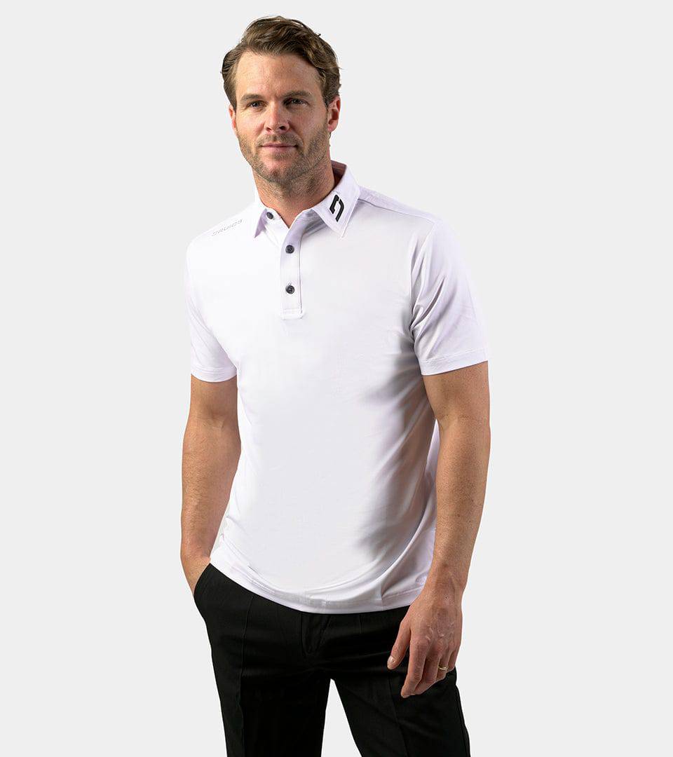 MENS PERFORMANCE GOLF POLO - WHITE