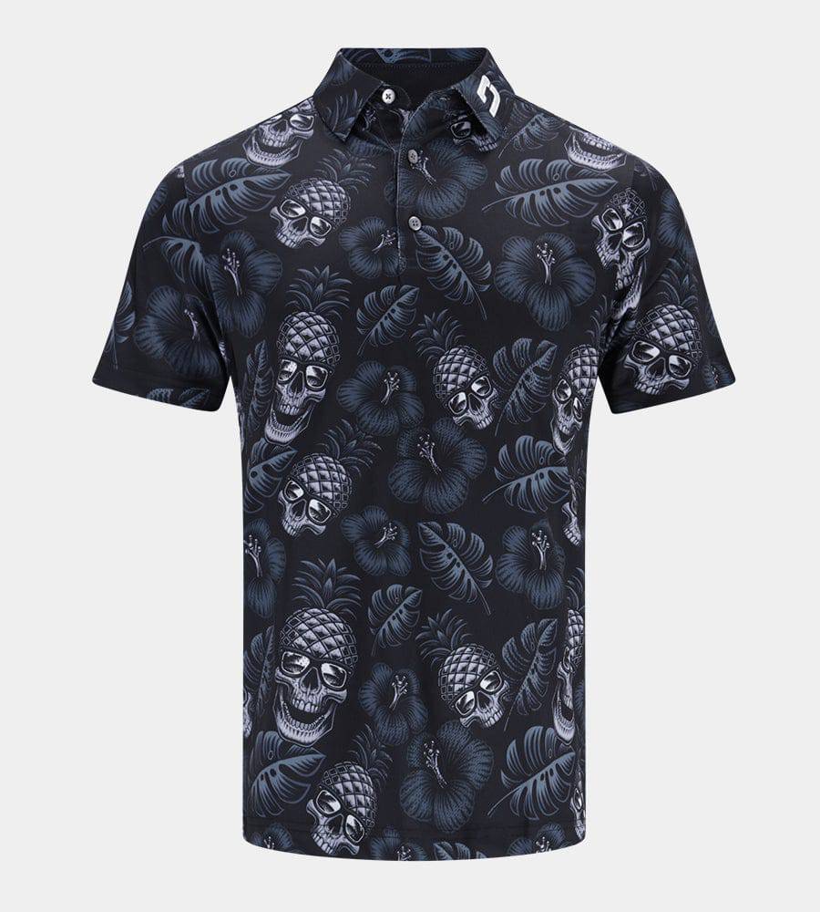 PINEAPPLE SKULLS 2.0 POLO - BLACK