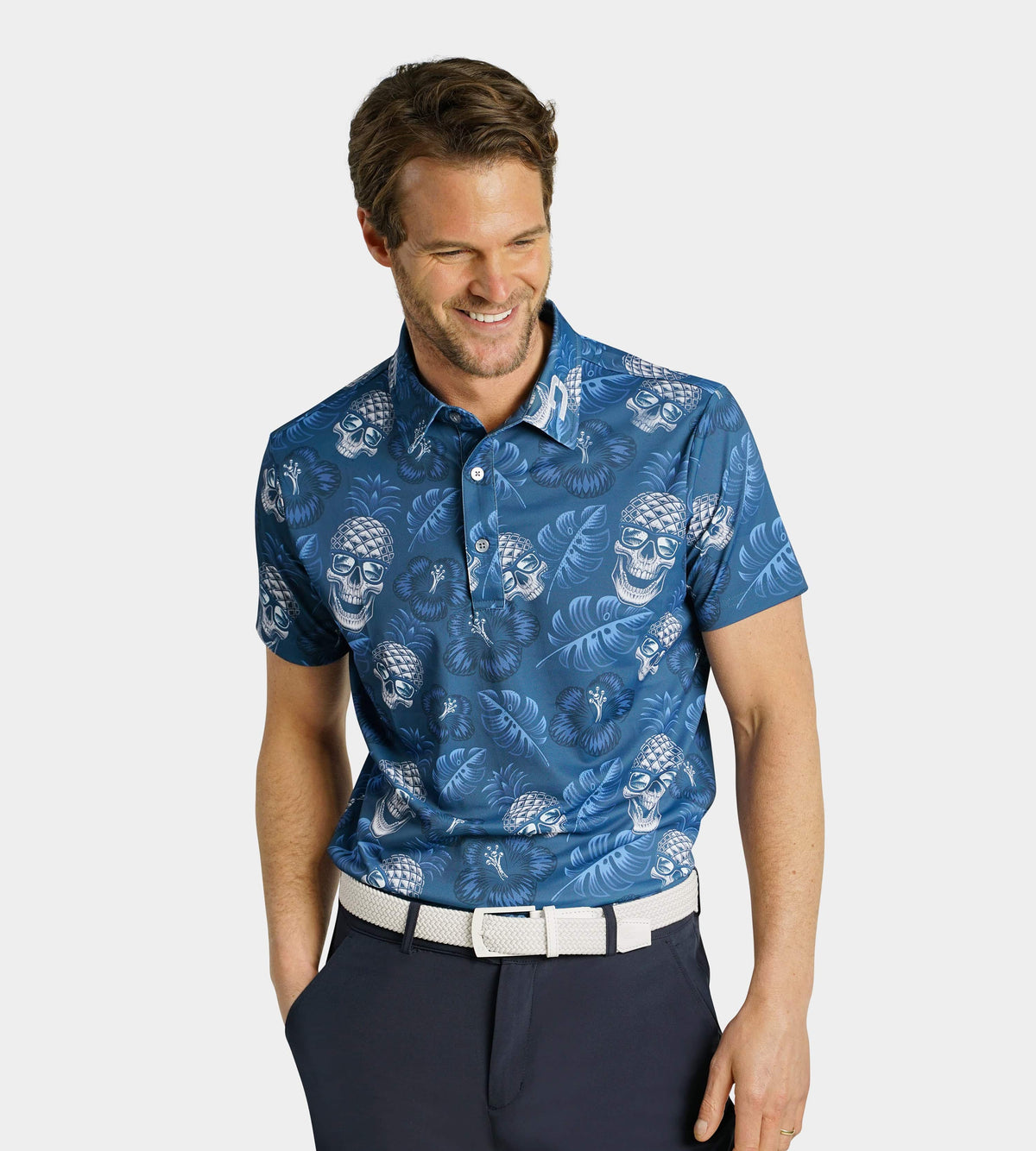 PINEAPPLE SKULLS 2.0 POLO - NAVY