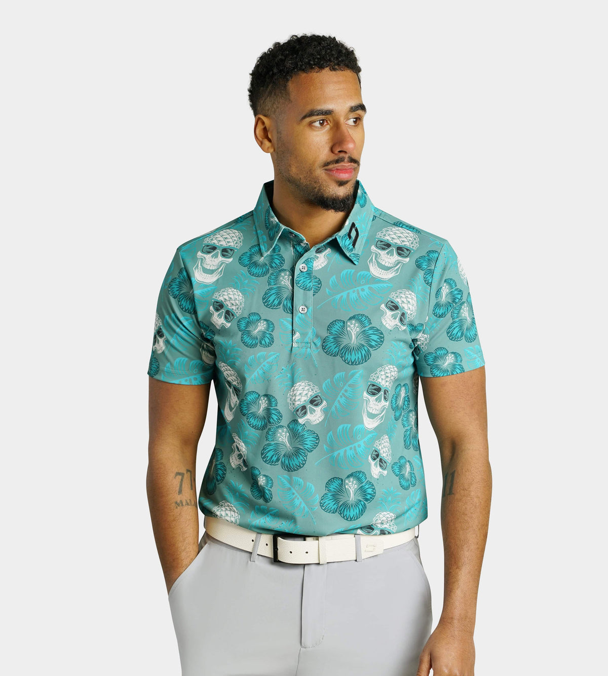 PINEAPPLE SKULLZ 2.0 POLO - SAGE