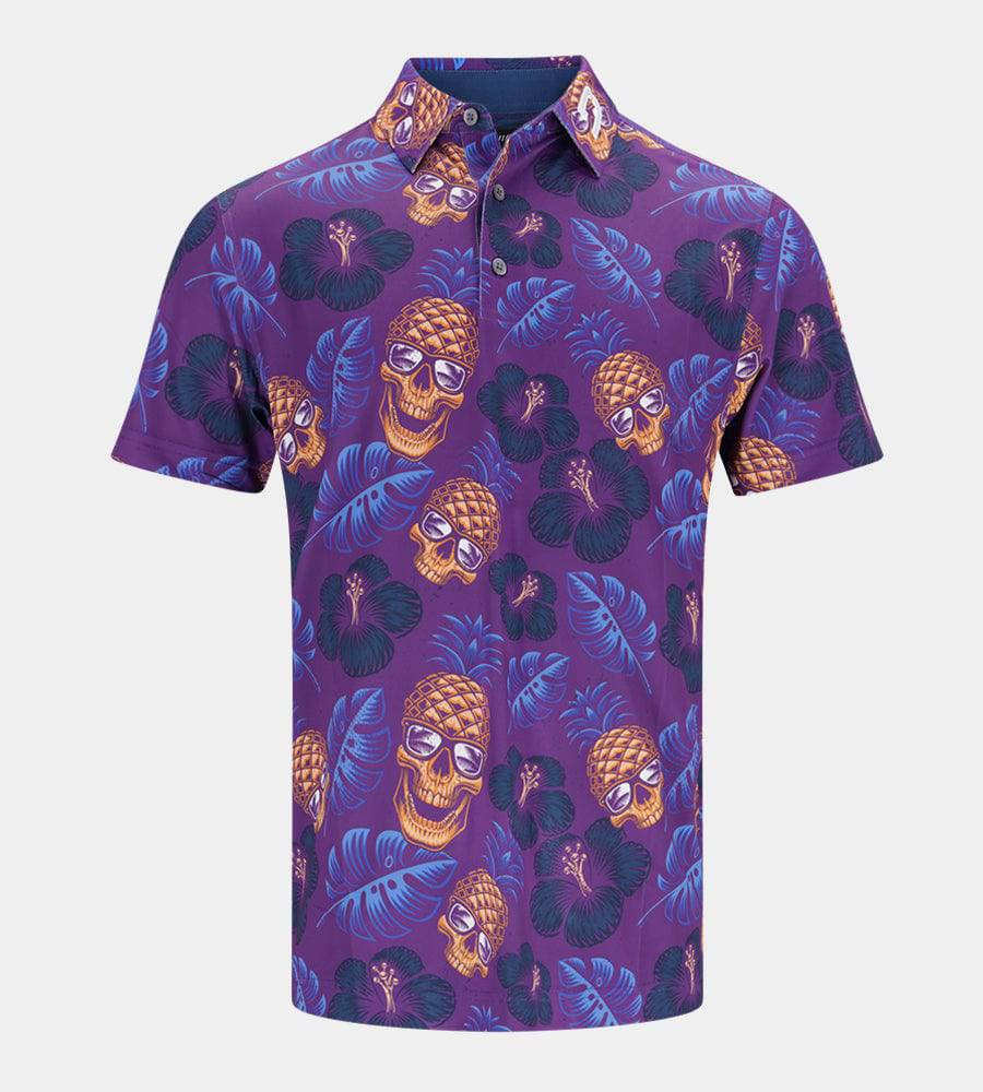 PINEAPPLE SKULL POLO - PURPLE