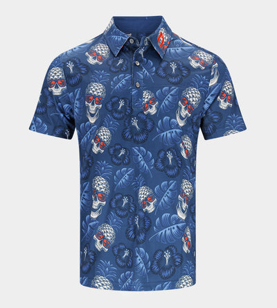 PINEAPPLE SKULLZ 2.0 POLO - NAVY / ORANGE