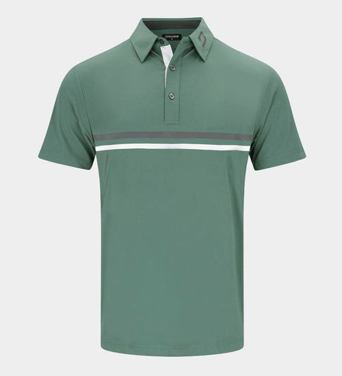 STRIPE PERFORMANCE POLO - SAGE / CHARCOAL
