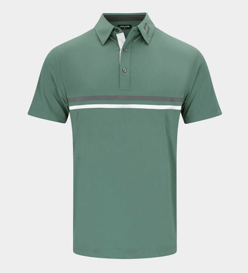 STRIPE PERFORMANCE POLO - SAGE / CHARCOAL
