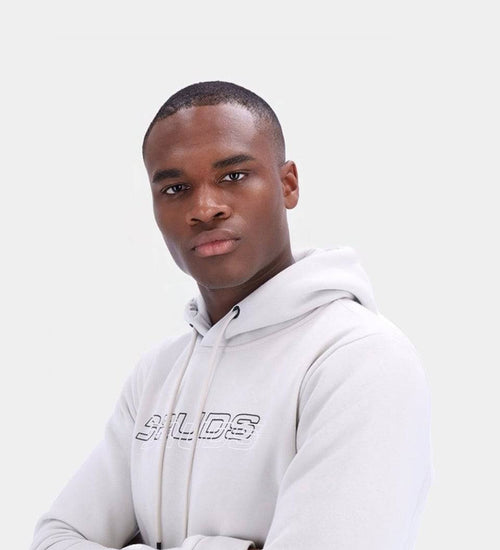 THE DOUBLE LOGO HOODIE - GREY