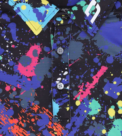 VIVID SPLATTER POLO - BLACK