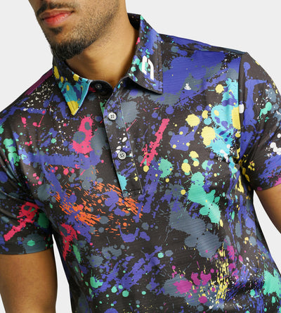 VIVID SPLATTER POLO - BLACK