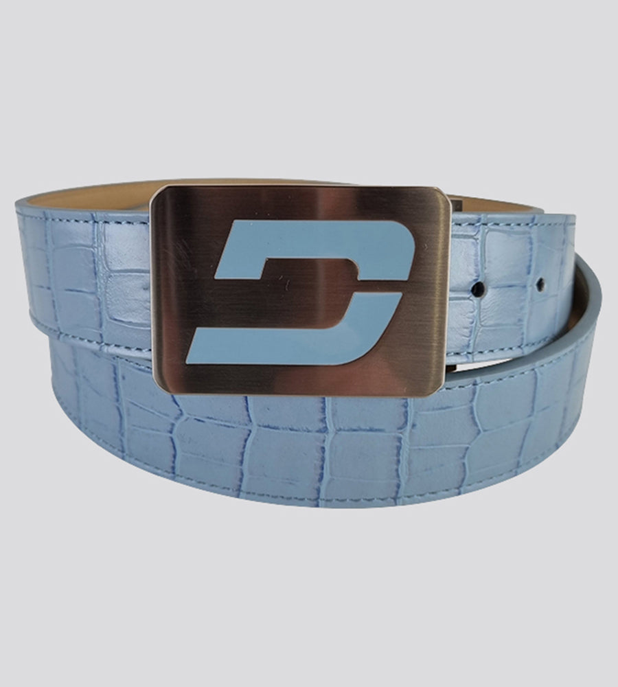 MEN'S CROC GOLF LEATHER BELT - BRIGHT SKY (ONE SIZE FITS ALL)