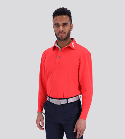 LONG SLEEVE TOUR POLO RED