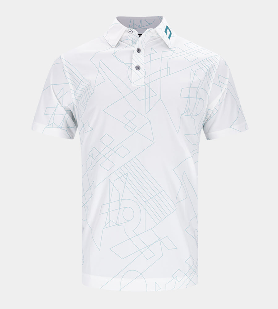 PUZZLE POLO - WHITE / TEAL