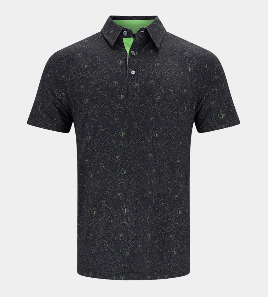 TAILORED POLO - BLACK/LIME - DRUIDS